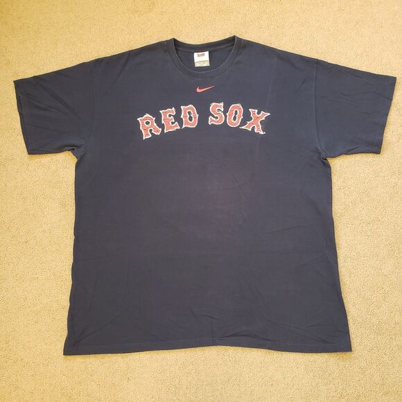 Vintage Y2K Team Nike Boston Red Sox Size 2XL Center Swoosh Mens T-Shirt MLB - Picture 2 of 7